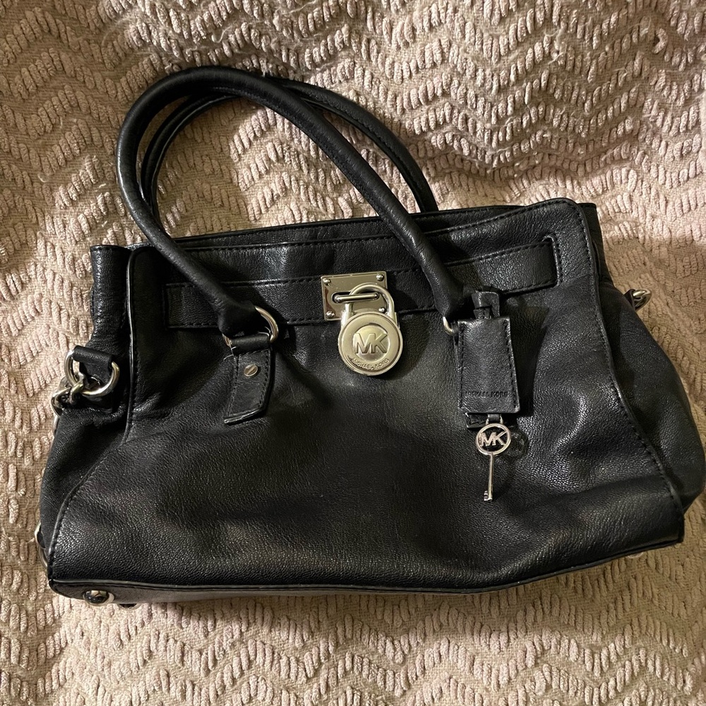Michael Kors Black Satchel with Gold Hardware